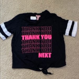 Graphic Tee “Thank you, Next” . Black, white, pink